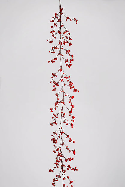 6FT Plastic Berry Garland Red