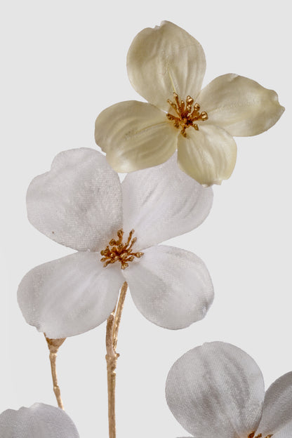 40" Velvet Dogwood Spray Cream
