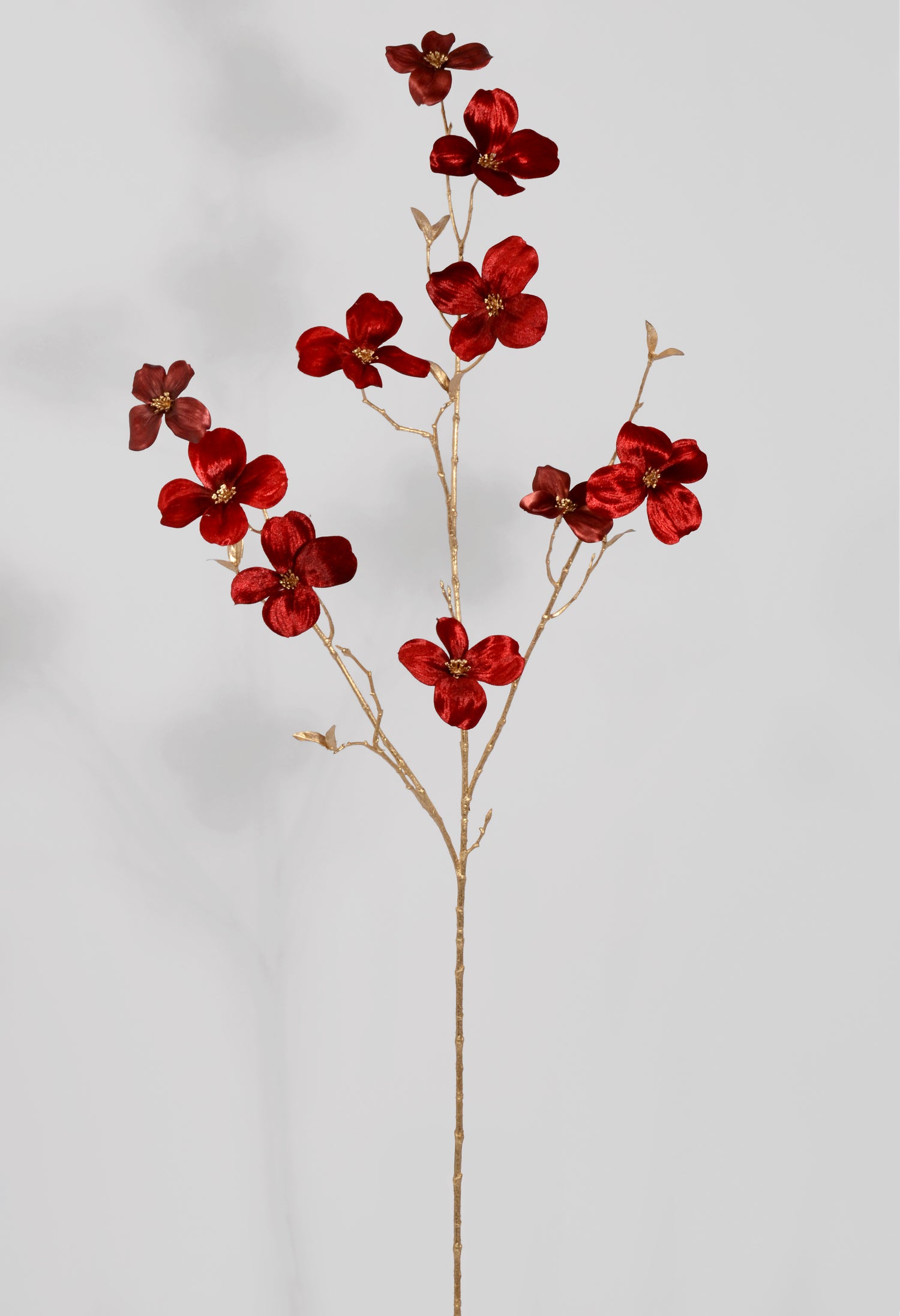 40" Velvet Dogwood Spray Red
