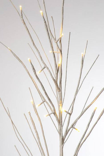 48" Twinkling Twig Led Spray-bot White