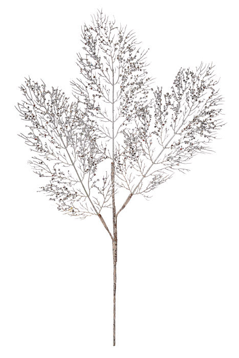27" Sequin Fern Spray Silver