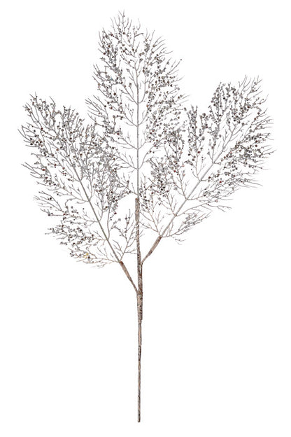 27" Sequin Fern Spray Silver