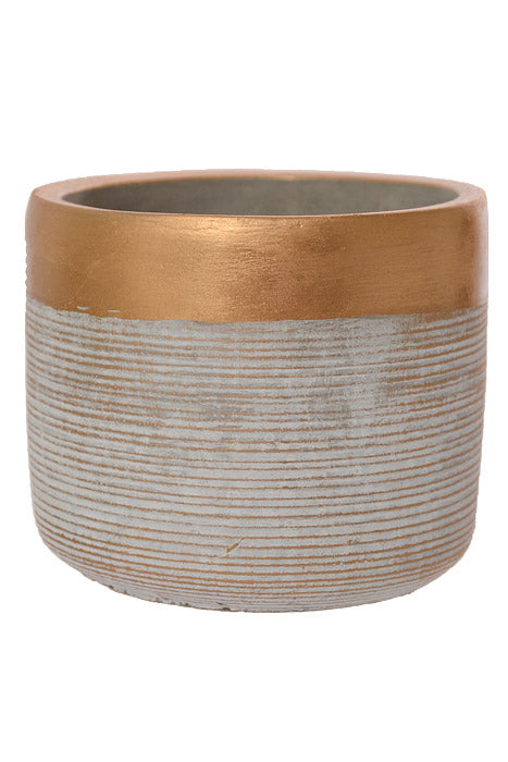 5" X 4" Round Pot Gold