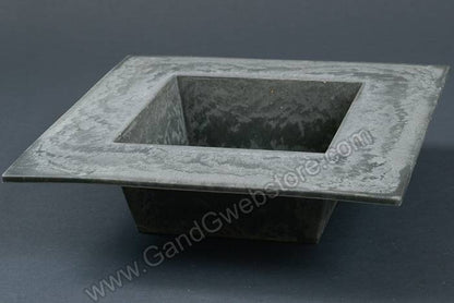 10.5" X 2.5" Square Slate Hard Plastic Pot Gray