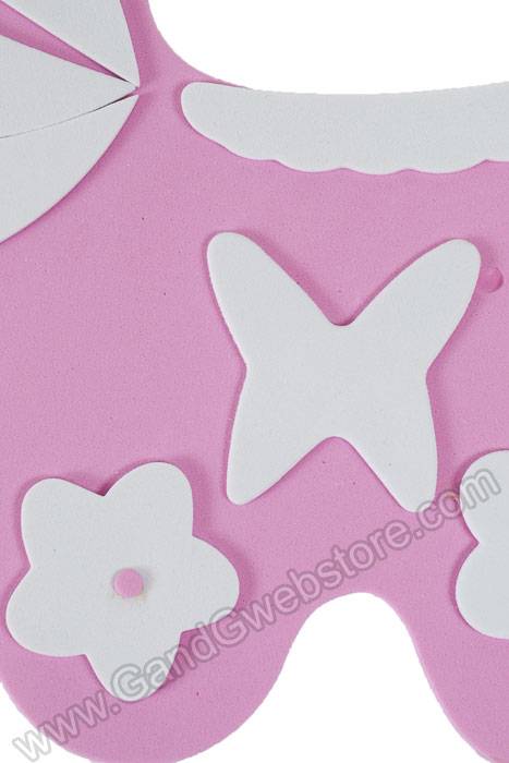 9" X 9.5" Foam Baby Shower Carriage Pink Pkg/3