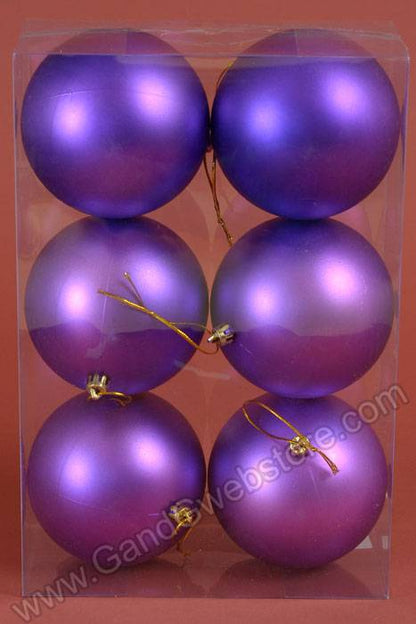 100mm Matt Plastic Ball Purple Pkg/6