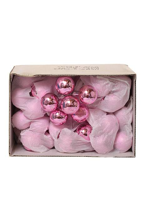 35mm Gloss Glass Ball Ornament Pink Pkg/72