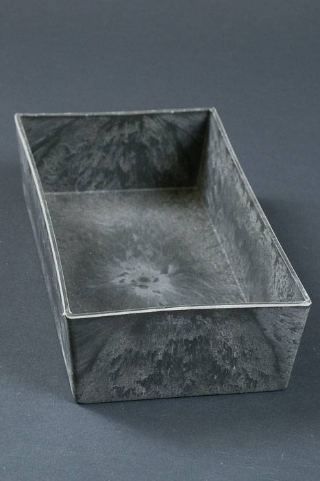9.5" X 5" Rectangle Slate Hard Plastic Pot Gray