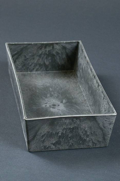 9.5" X 5" Rectangle Slate Hard Plastic Pot Gray
