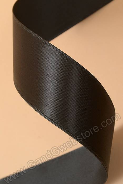 1.5" X 10yds Wired Satin Ribbon Black
