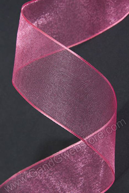 1.5" X 25yds Wired Sheer Encore Ribbon Pretty Pink 