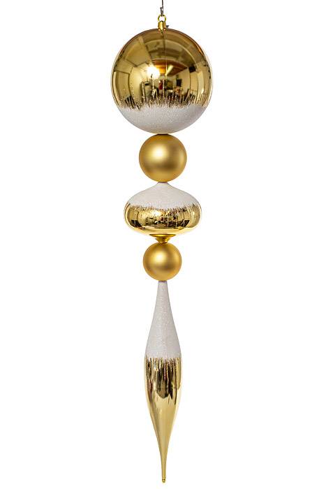 46&quot; Jumbo Ornament W/glitter Shiny/matte Gold