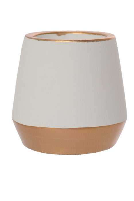 2.75" X 3.5" Pot White/Gold