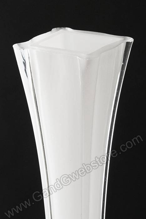31.5" Eiffel Tower Glass Vase White