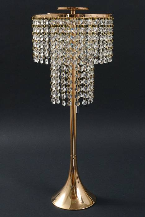 23.5&quot; Crystal Drop Candle Holder Stand Gold