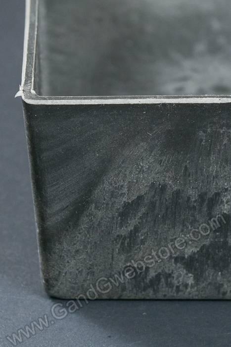 9.5" X 5" Rectangle Slate Hard Plastic Pot Gray