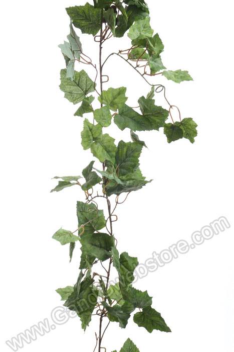 6ft Grape Leaf Garland W/grape Green