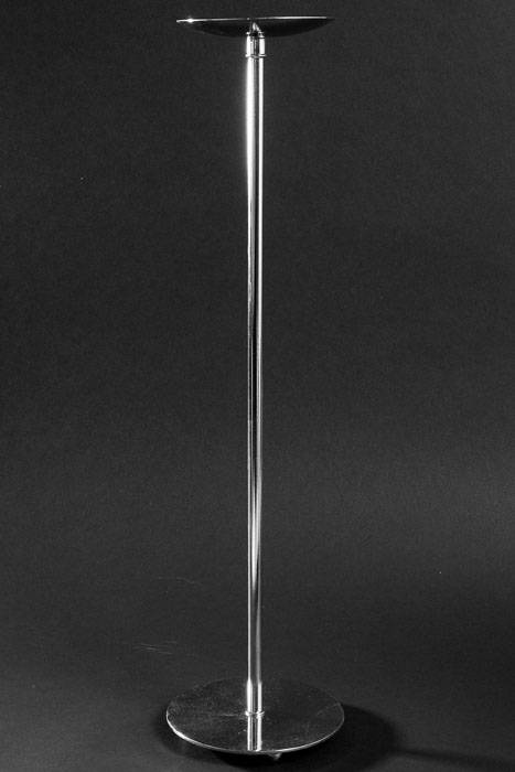 21.75&quot; Metal Candle Holder Stand Silver