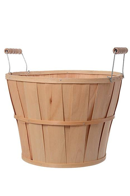 11.5" X 8.25" Round Splitwood Bushel W/wire Handle Natural