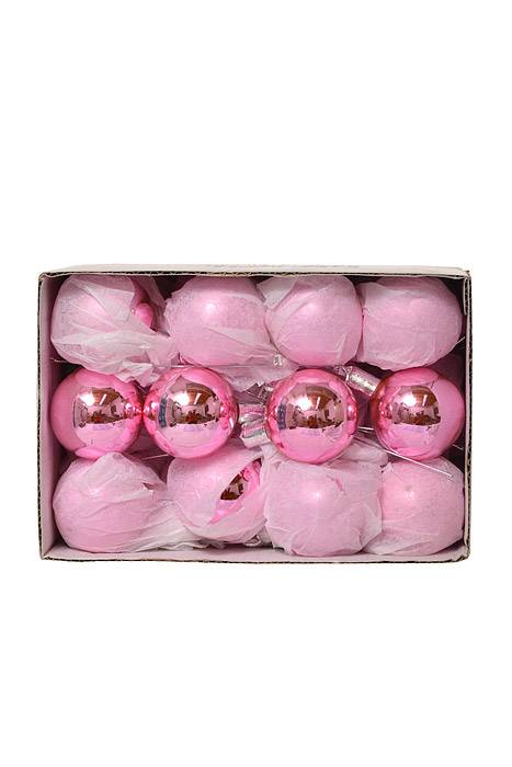 50mm Gloss Glass Ball Ornament Pink Pkg/24