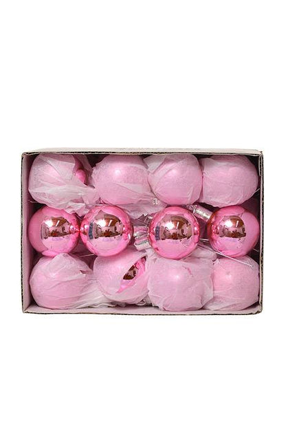 50mm Gloss Glass Ball Ornament Pink Pkg/24