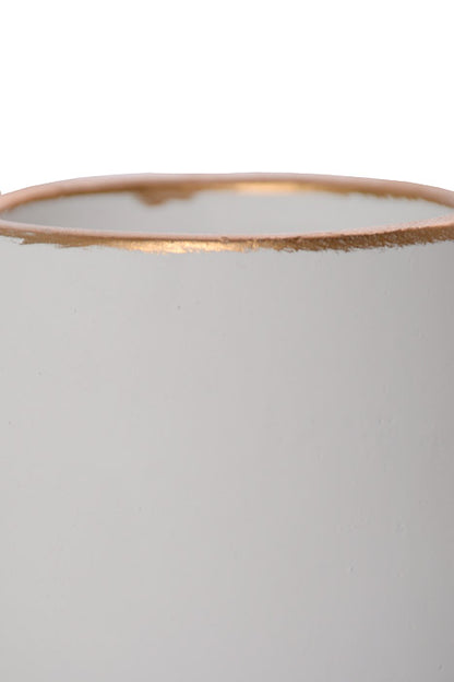 2.75" X 3.5" Pot White/Gold