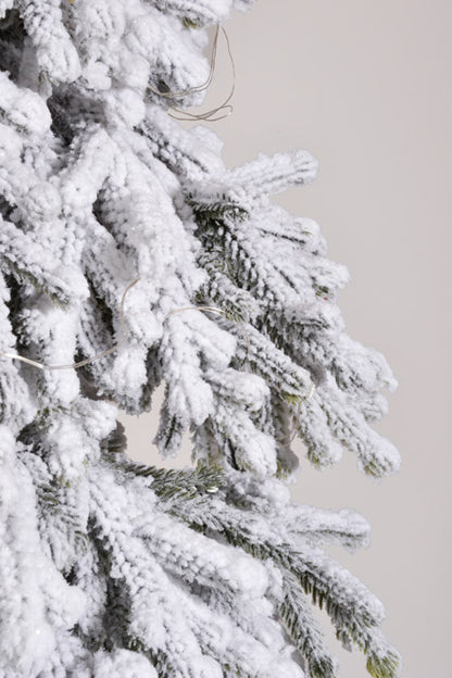 5Ft Snow Pine Tree In Pot With Lights &amp; USB Cable Green/White