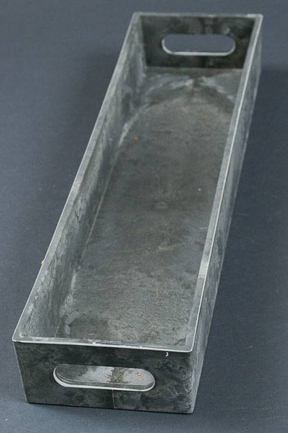 16.5" Rectangle Slate Hard Plastic Tray Gray