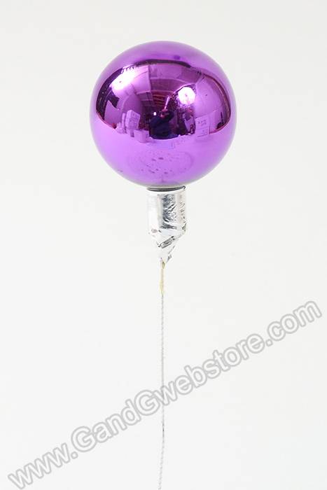 60mm Gloss Glass Ball Ornament Purple Pkg/12