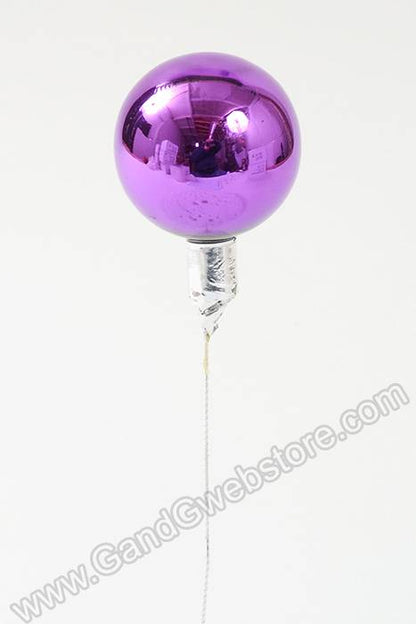 60mm Gloss Glass Ball Ornament Purple Pkg/12
