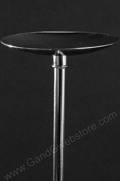 21.75&quot; Metal Candle Holder Stand Silver