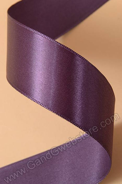 1.5" X 10yds Wired Satin Ribbon Plum