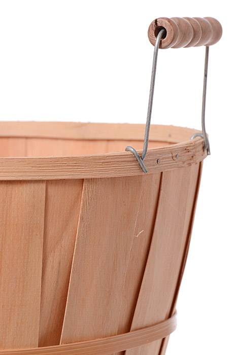 11.5" X 8.25" Round Splitwood Bushel W/wire Handle Natural