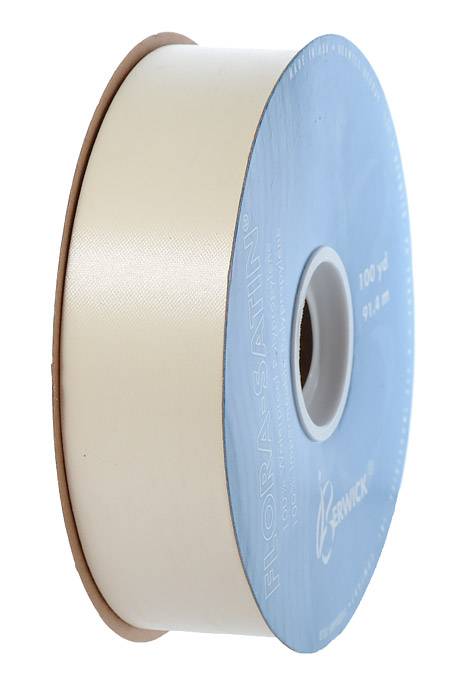 1-7/16 X 100yds Flora-satin Ivory
