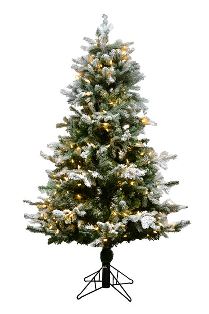 5Ft Led Snow Tip Aspen Tree Green/White/Clear Brite