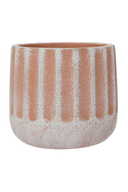 5" X 5" Round Pot Peach/White