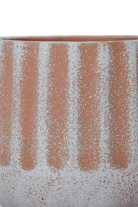 5" X 5" Round Pot Peach/White