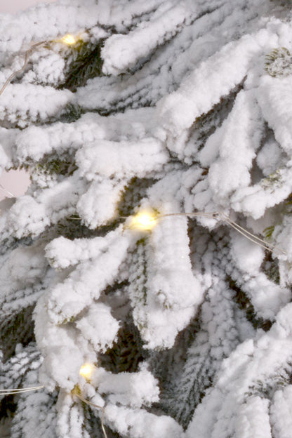 5Ft Snow Pine Tree In Pot With Lights &amp; USB Cable Green/White