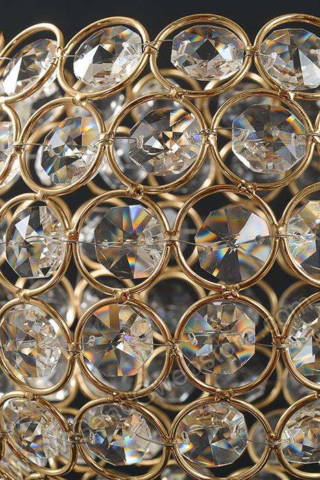 26.5&quot; Crystal Bead Candle Holder Gold