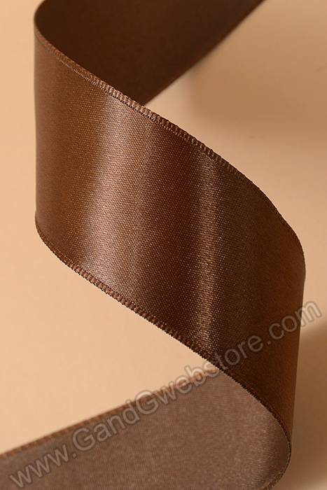 1.5" X 10yds Wired Satin Ribbon Brown