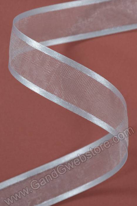 Wired Sheer Ribbon W/satin Edge Light Blue 