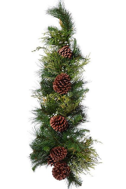 36" Cone/berry/cedar/pine Teardrop Green/brown