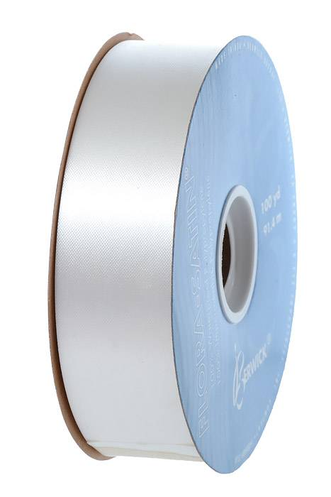 1-7/16 X 100yds Flora-satin White