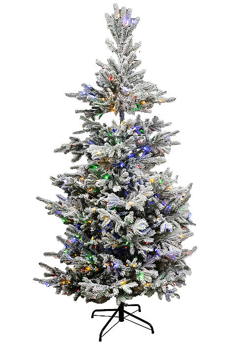 7.5Ft X 58" Flocked Pine Tree Snow