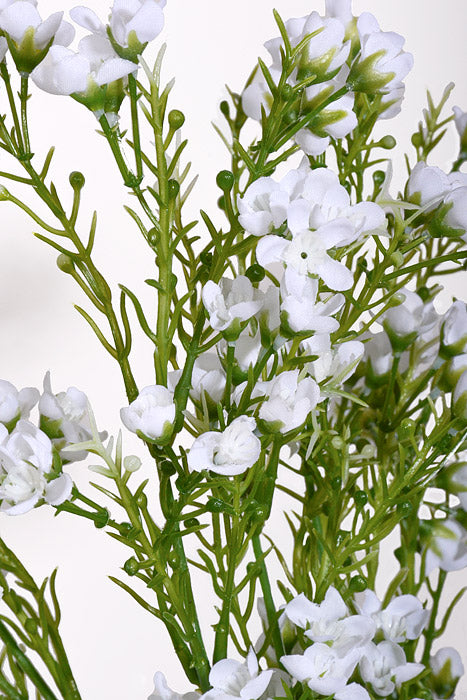 19&quot; Artificial Waxflower Bush White