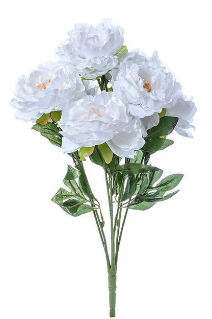 22" Silk Peony Bush White