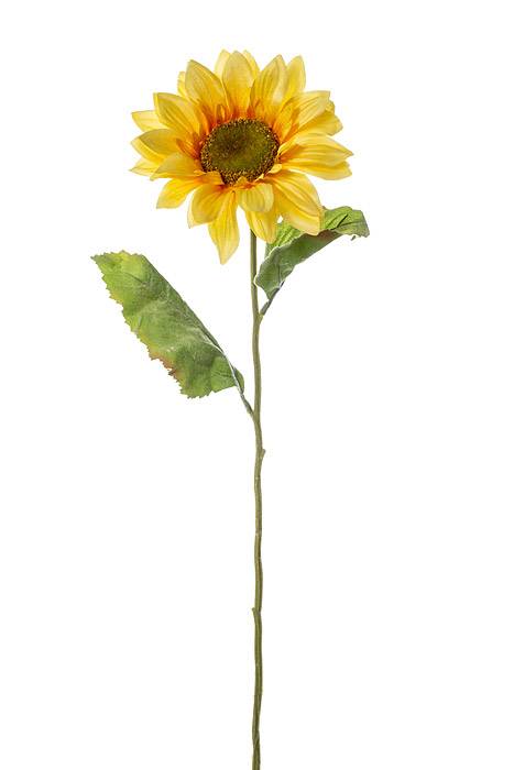24" Silk Sunflower Spray Light Yellow