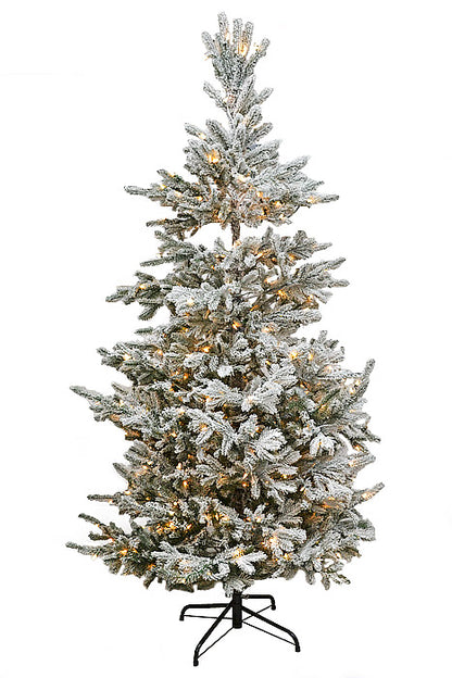 7.5Ft X 58" Flocked Pine Tree Snow