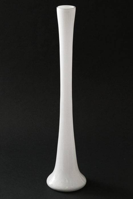 2" X 5.25" X 23.75" Skyline Glass Vase White