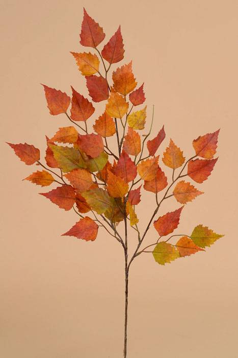 26" Birch Leaf Spray Brick/green